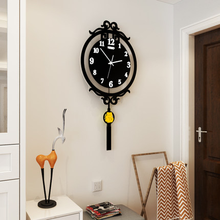 Đồng hồ treo tường quả lắc trang trí phòng khách chung cư D468