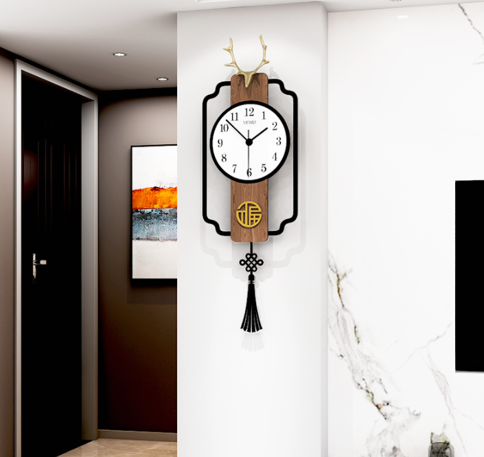 Đồng hồ treo tường quả lắc trang trí phòng khách, chung cư D462