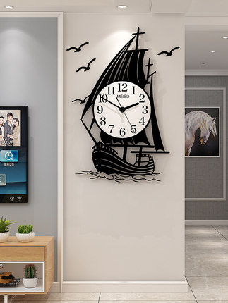 Đồng hồ treo tường trang trí phòng khách , công ty mẫu thuyền T89